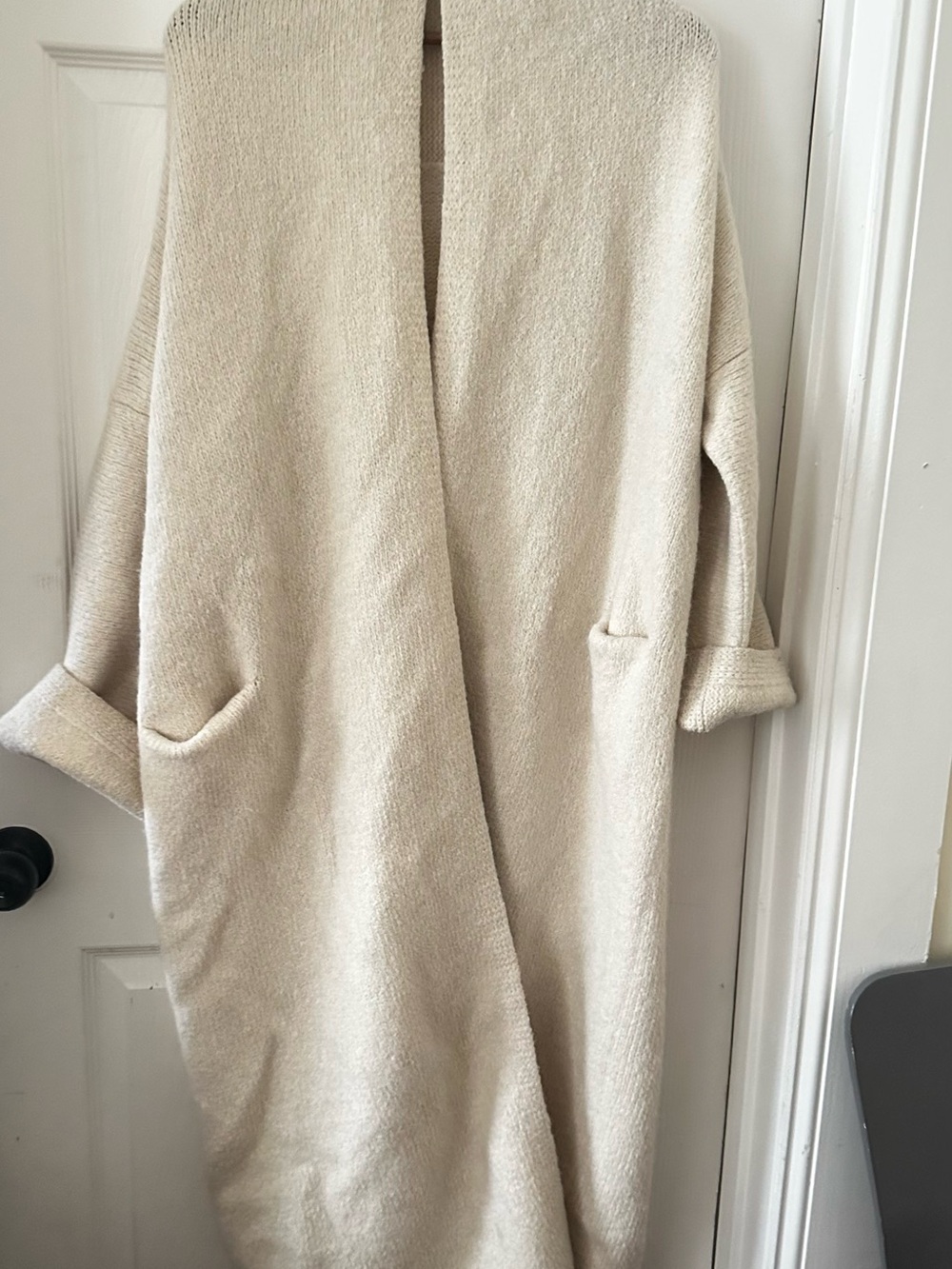Lauren Manoogian Cream Open-Front Long Coat